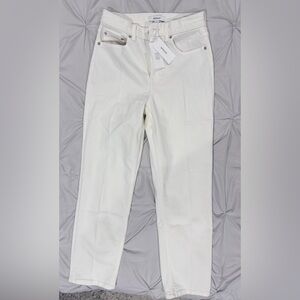 SPANX Women's Cream Straight Leg Jeans